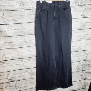 H&M Black Ultra High Waist Wide Jeans Size 6 NWT